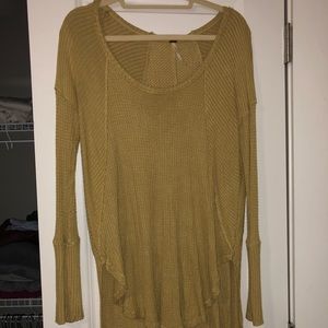 Knit mustard scoop neck sweater